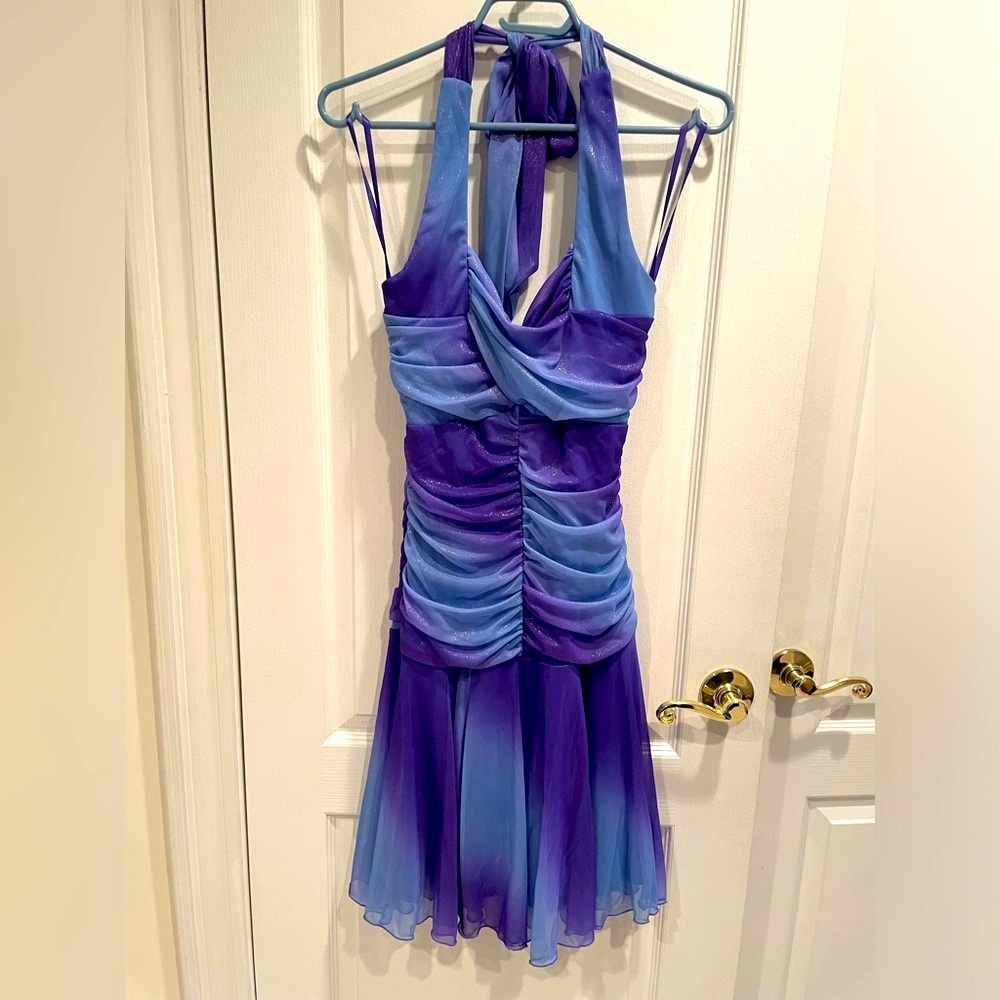 Le Château Vibrant Purple and Blue Dress